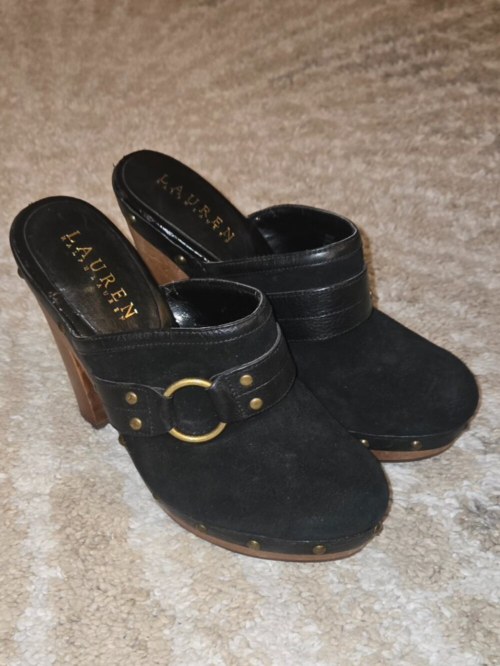 Lauren Ralph Lauren Stacia Suede Platform Mule Size 5.5